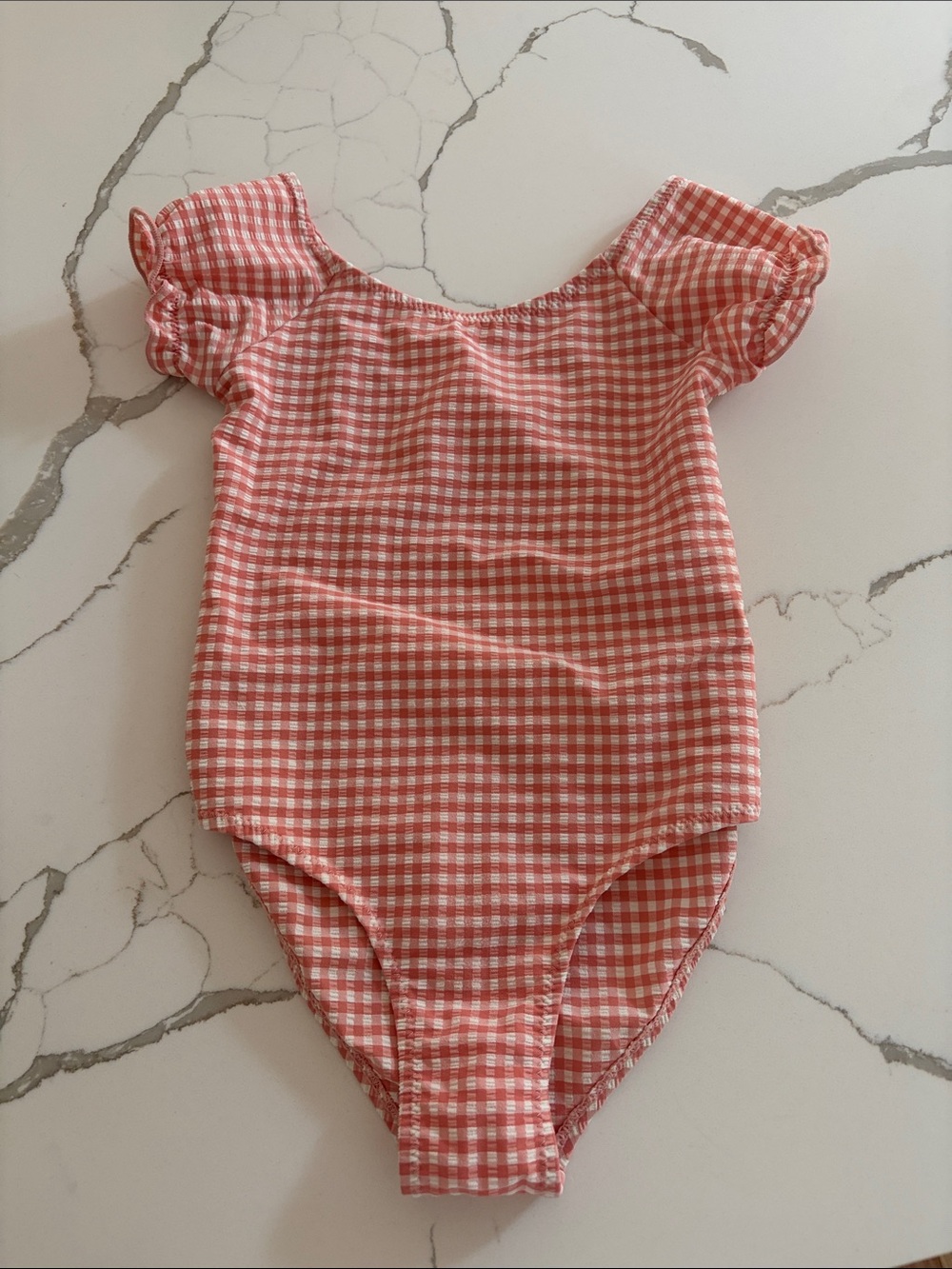 Zara Seesucker pink gingham swimsuit